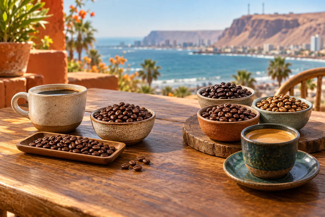 Comparación entre un café blend y un café de origen frente a la costa de Arica