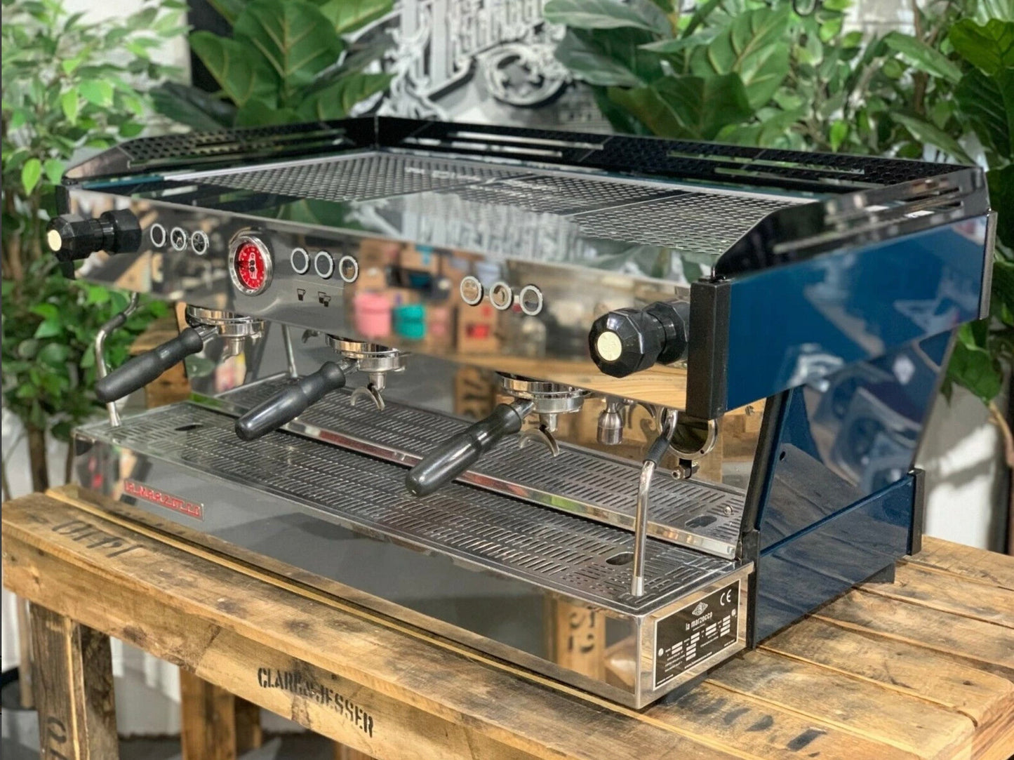 La Marzocco Linea PB AV 3 Grupos - Azul acero oscuro - Reacondicionada