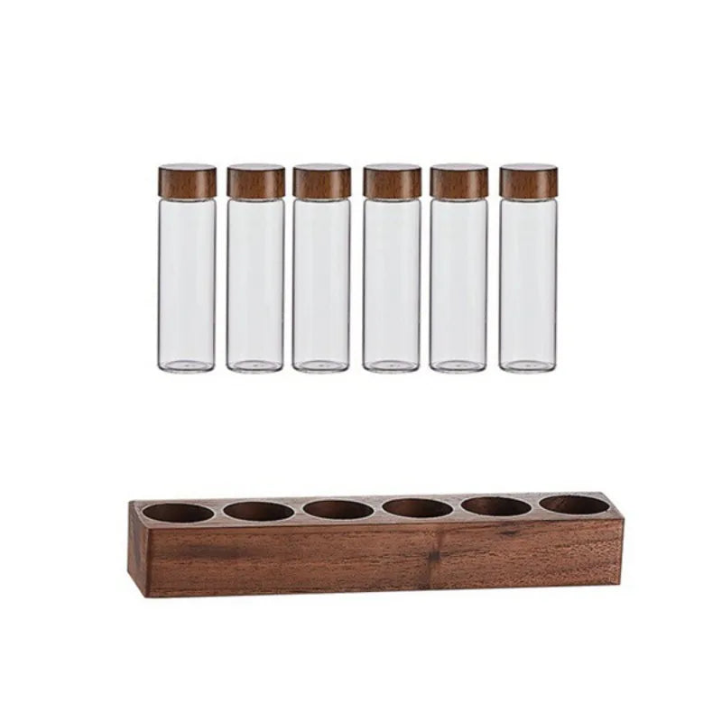 Set single dose para café con 6 tubos de vidrio y soporte - imagen 1