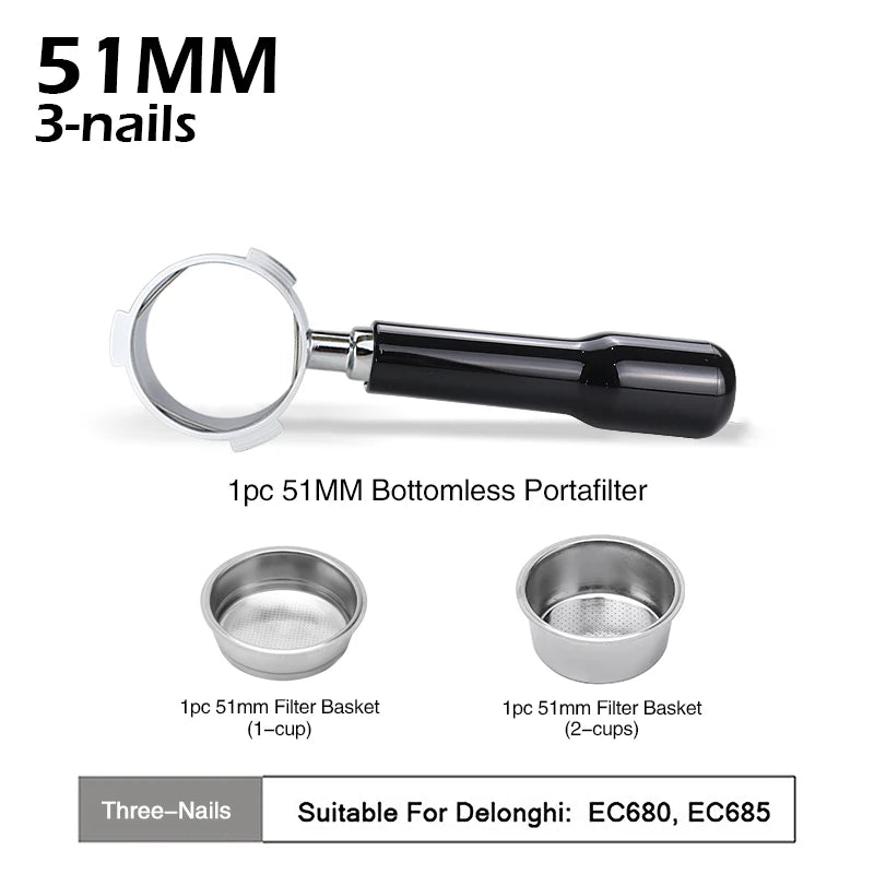 Portafiltro bottomless 51 mm para DeLonghi Dedica EC680 y EC685 - imagen 8