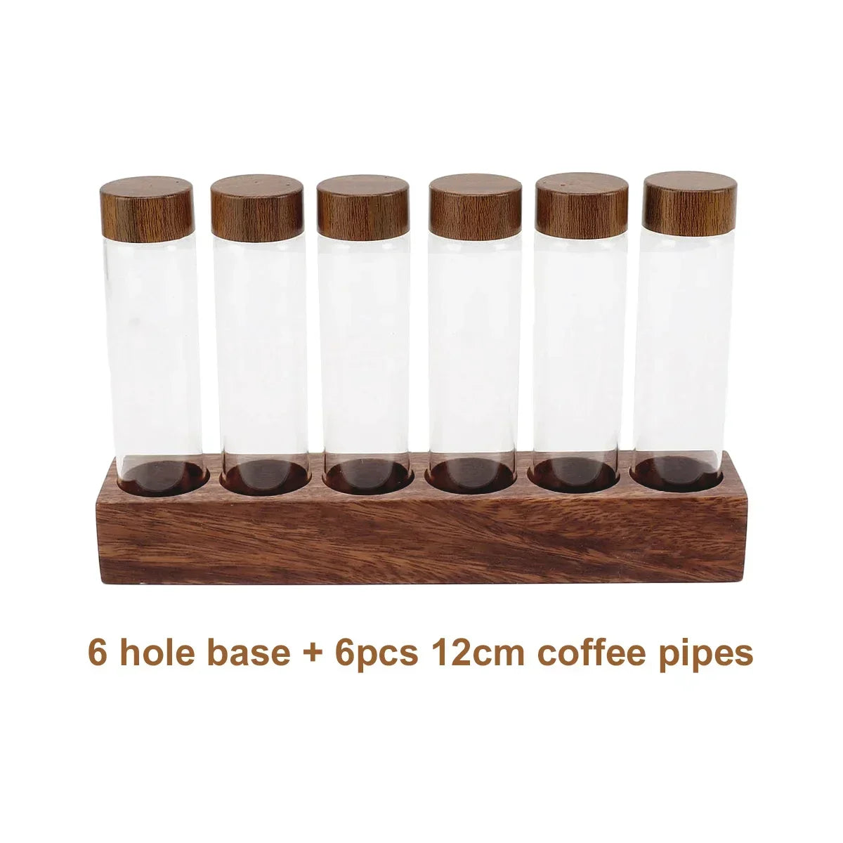Set single dose para café con 6 tubos de vidrio y soporte - imagen 7