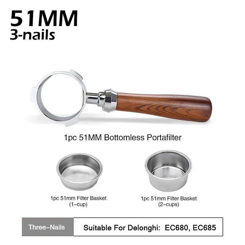 Portafiltro bottomless 51 mm para DeLonghi Dedica EC680 y EC685 - imagen 7