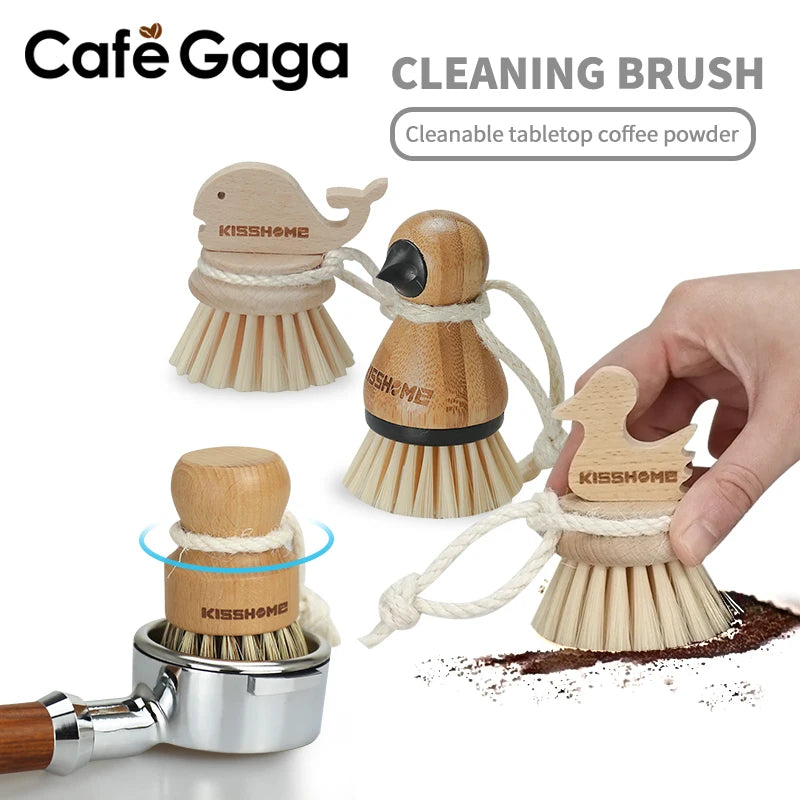 Cepillo barista de madera para molino y portafiltro - imagen 1
