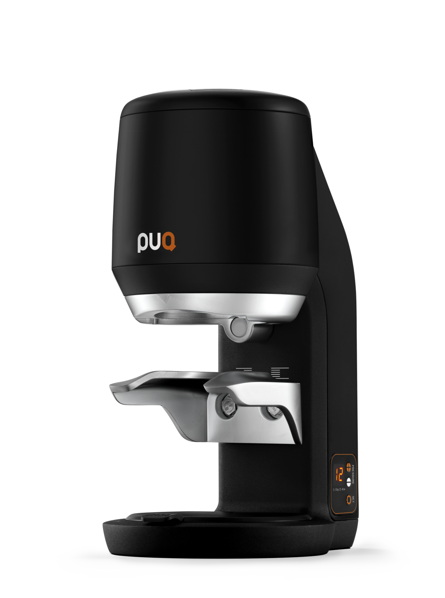 PUQ Press MINI negro en vista frontal de tres cuartos